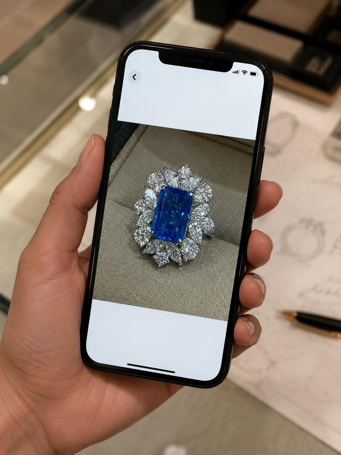 Customer's inspiration reference on a phone
