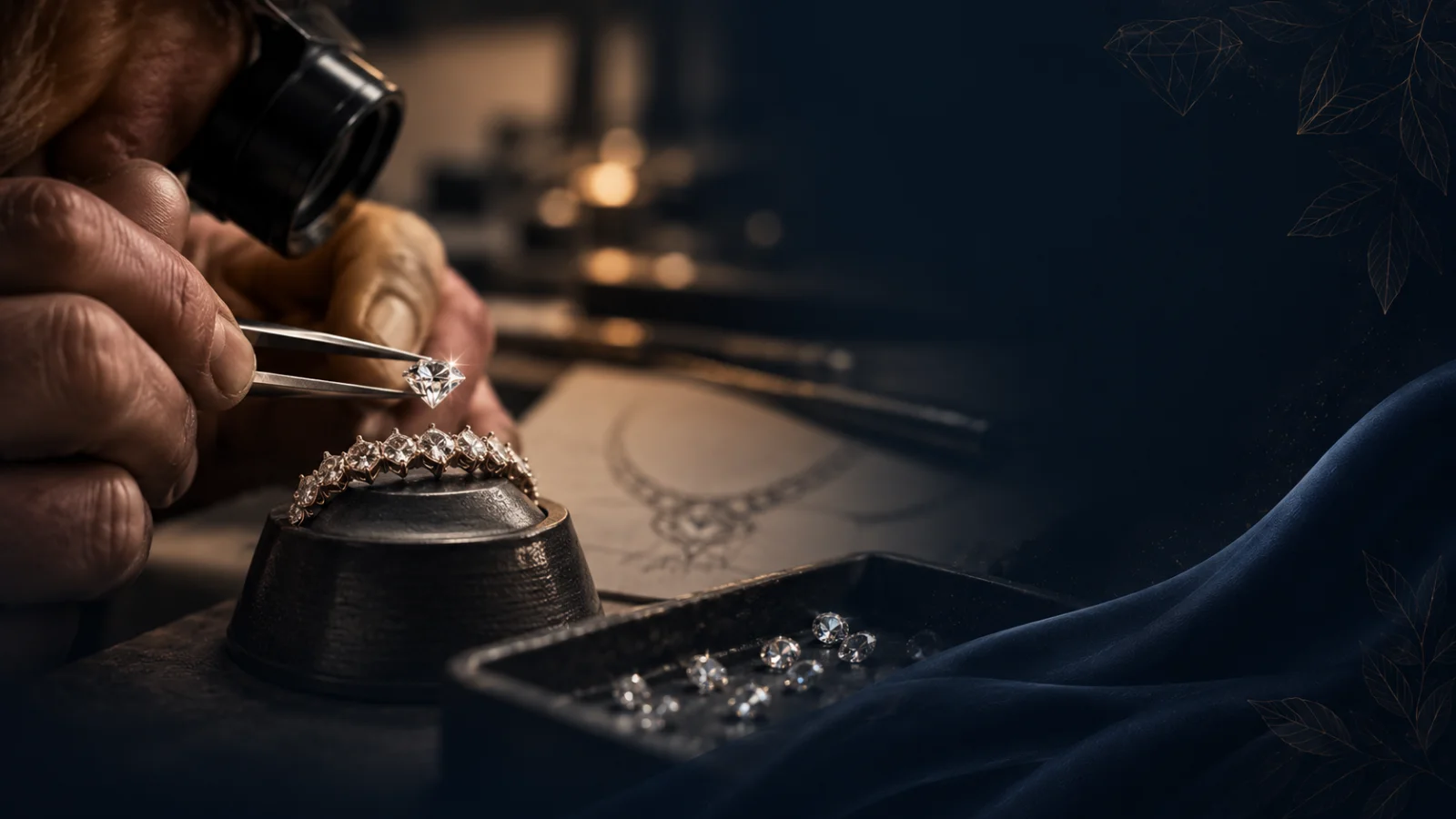 A master artisan setting a diamond by hand